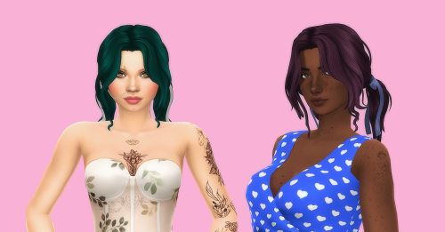 witheringscreations:Cassandra Hair Recolored 28 add-on swatches in serindipitysims‘s Historian