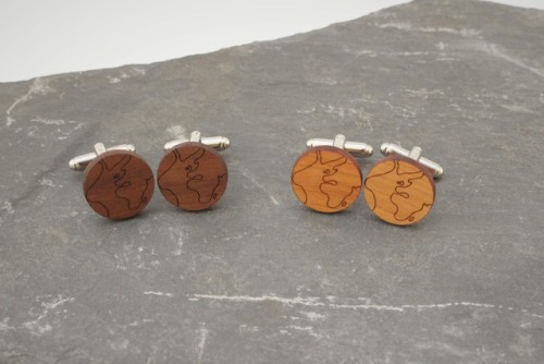 Planet cufflinks are now on our Etsy Shop! Choice of Earth, Mars, Jupiter and Saturn in wither walnu