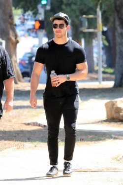 Jobrosnews:september 06: Nick Jonas Spotted Out In Studio City In Los Angeles, California.