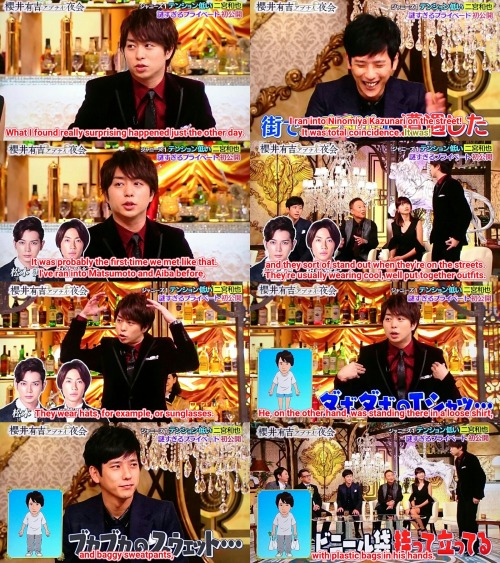 sandreeen:ーAbunai Yakai 12/17/2015Sho talks about his encounter with Nino on the street… XD