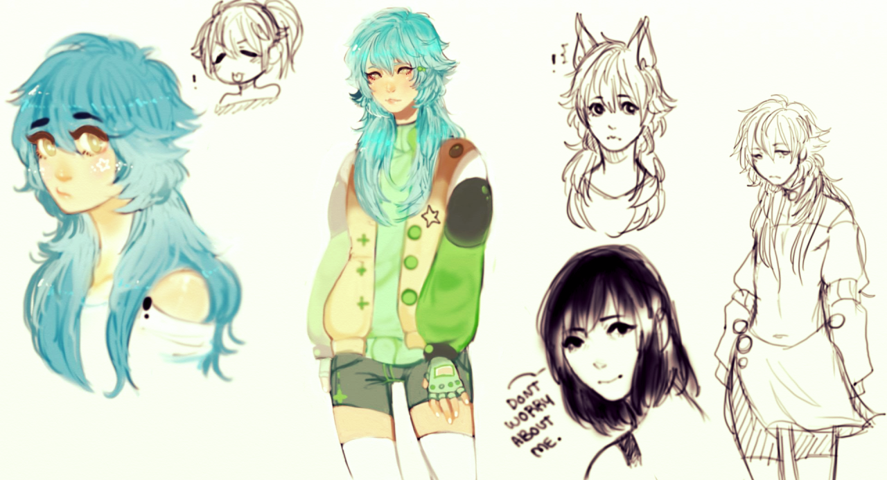 pandababualexuu:  Some Aoba and Sei sketches lol, well i just got home from spending