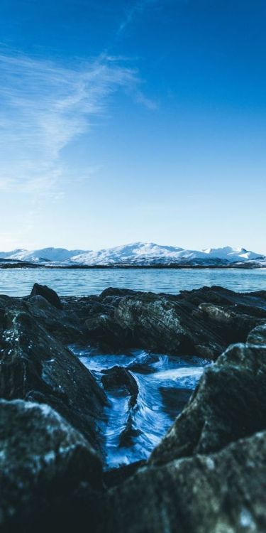 Coast, rocks, blue, sunny day, 1080x2160 wallpaper @wallpapersmug : http://bit.ly/2EBfd6v - http://b