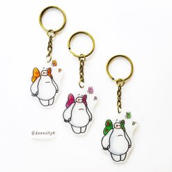 deeeskye:  New Keyrings in my etsy shop! I’ve also started doing Baymax earrings if anyone is interested 