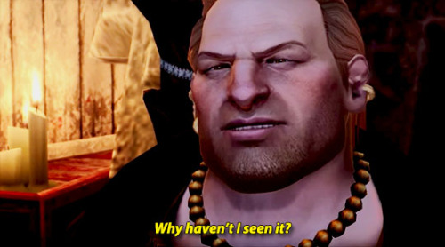 Aveline: Not a big deal. I’ve seen Hawke’s junk, like, a million times.Varric: You have?!Aveli