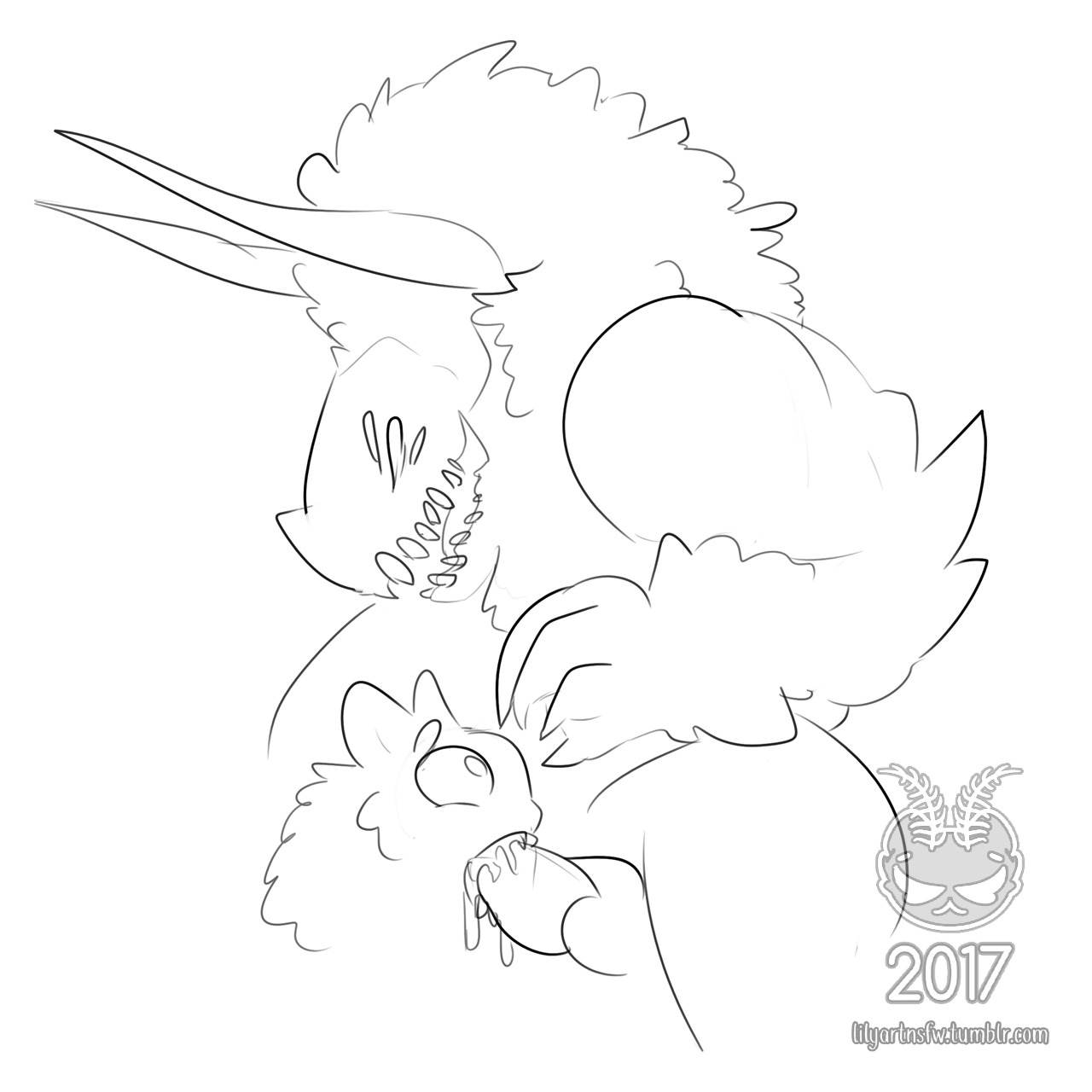 lilyartnsfw:  lily x werewolf dravos doodles!!!!   Do not repost/Use this art without