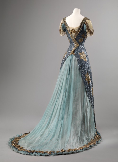 ephemeral-elegance: Sequin and Chiffon Ball Gown, ca. 1905-10 via Nordic National Museum 