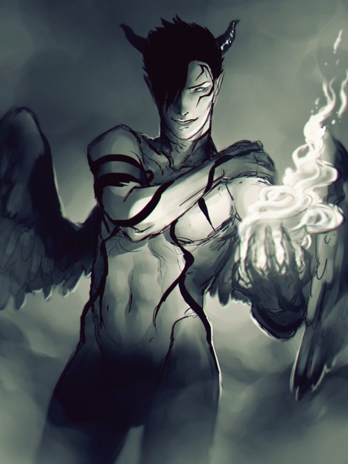 dangoyullensoba:  Second part of my Haikyuu Demon AU drawings. Part 1 