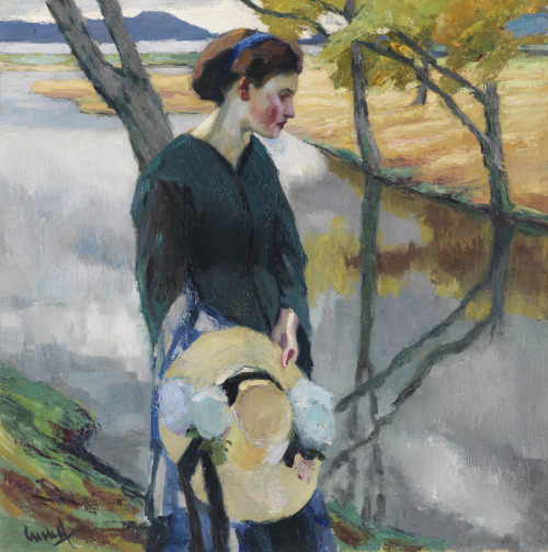 womblegrinch:Edward Cucuel (1875-1954) - SpätsommerOil on canvas. Painted c,1911.23.6 x 23.6 inches,