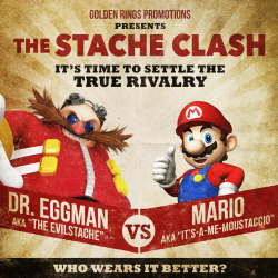 sonicthehedgehog:  Two men. Two mustaches. Which one will rule them all?