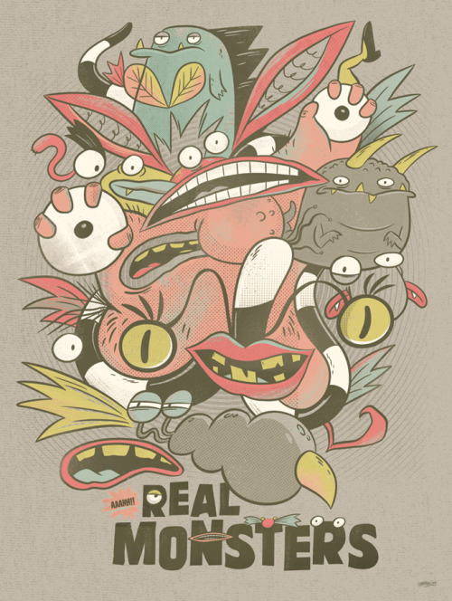 xombiedirge:  Spongebob & Aaahh! Real Monsters by Christopher Lee / Tumblr / Store Part of the Nickelodeon Creator Series, featuring 10 artists paying tribute to Iconic Nick toons and their star creators.
