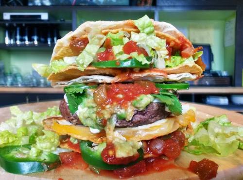 The Taco Bun Burger.
Available for a limited time, only at PYT.