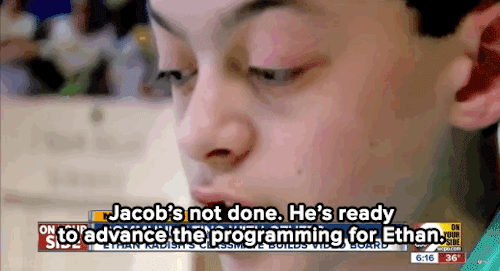 maureenrn: homoglobinopathy:  micdotcom:  Watch: Jacob’s upgrades could give Ethan even more ways to communicate.   I love this. 😭😍  This is an example of how motivated we can be for love of a friend! 
