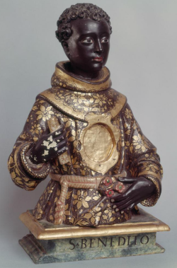 medievalpoc: Anonymous Portuguese Artist Reliquary Bust of Saint Benedict of Palermo Portugal (c.1750s) Polychrome Wood, 48 cm. Lisbõa, Igreja da Madre de Deus. Côro-alto. The Image of the Black in Western Art Research Project and Photo Archive, W.E.B.