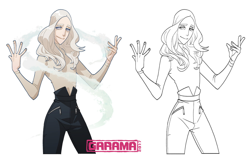 garama: Air elementalist, Viima Tuisku, for possible magical boy tabletop rpg. Super