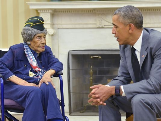 the-perks-of-being-black:  “President Obama honored a very special veteran [in