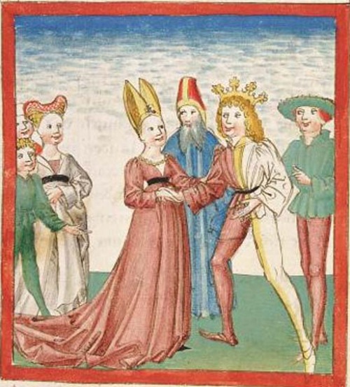 Illustrations from various 15th century German manuscripts made in the workshop of Ludwig Henfflin, 