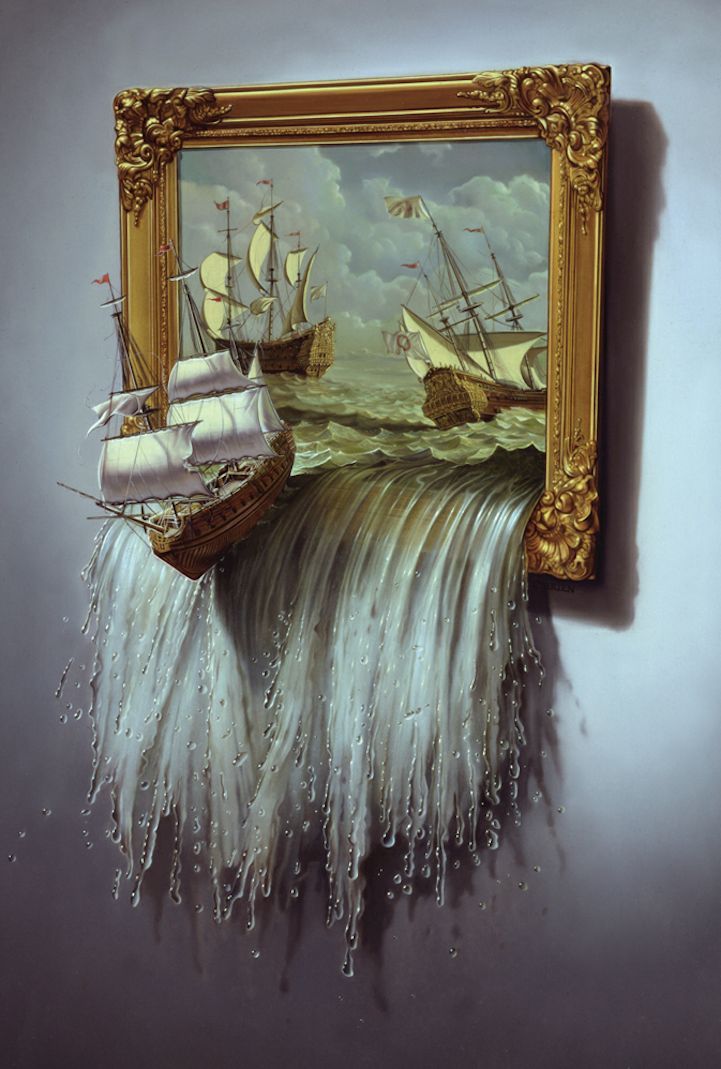 sixpenceee:Illustrator and painter Tim O’Brien’s work. He describes his process,