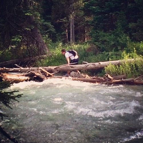 He’s clearly the risk taker of the group. #jacksonhole (at Grand Teton Mountain, Granite Canyo