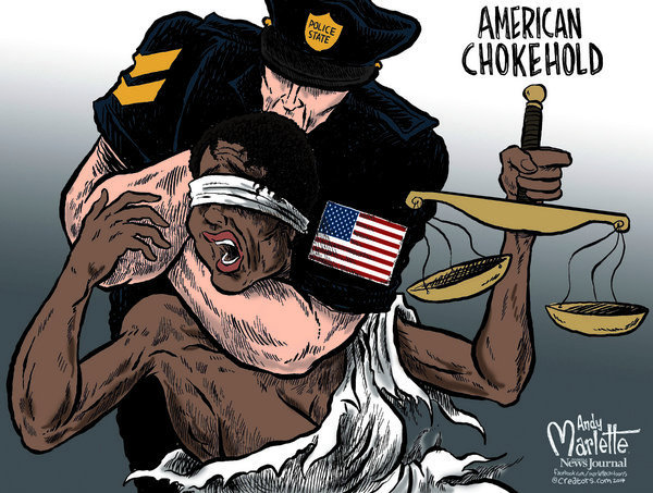 cartoonpolitics:  &ldquo; .. oppression is as American as apple pie ..&rdquo;