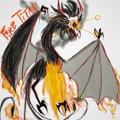 Fire Titan redesign doodle! An art companion piece for Chapter 6 of my RoTT rewrite fic The Eternal 