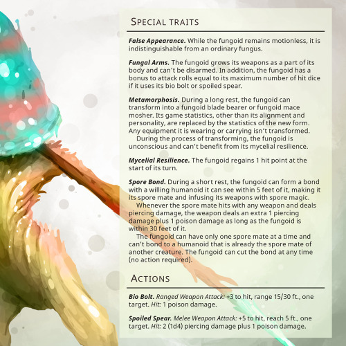 Fungoid Spear Sprinter – Tiny humanoid, unalignedAlthough the spear sprinter is the fungoid’s most f