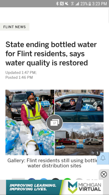 deathtokillian:THEY ARE GOING TO STOP GIVEING OUT FREE WATER TO FLINT RESIDENTS! www.mlive.co