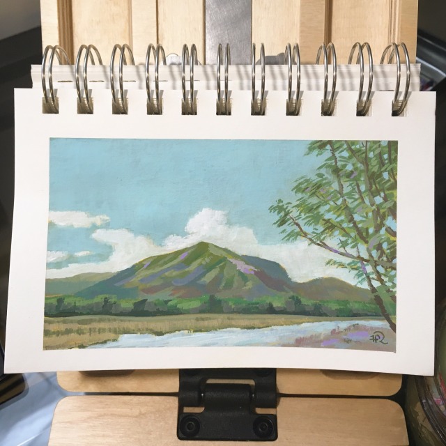 a landscape painting of a mountain in the philippines.