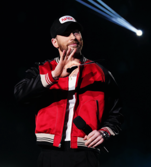 weheartchrisevans: Chris Evans speaks onstage during the 2022 MTV Movie & TV Awards at Barker Ha