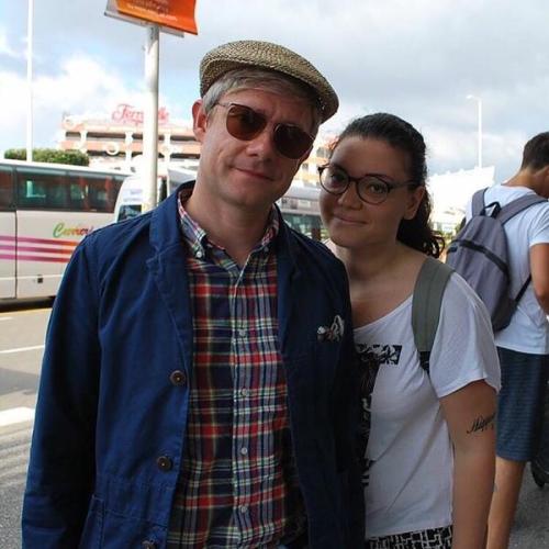 free-martinis: Martin with another lucky fan in italysource: Twitter