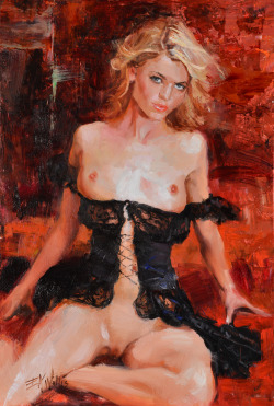 ewallisartist:  Desire, 12x8in. oil on panel,