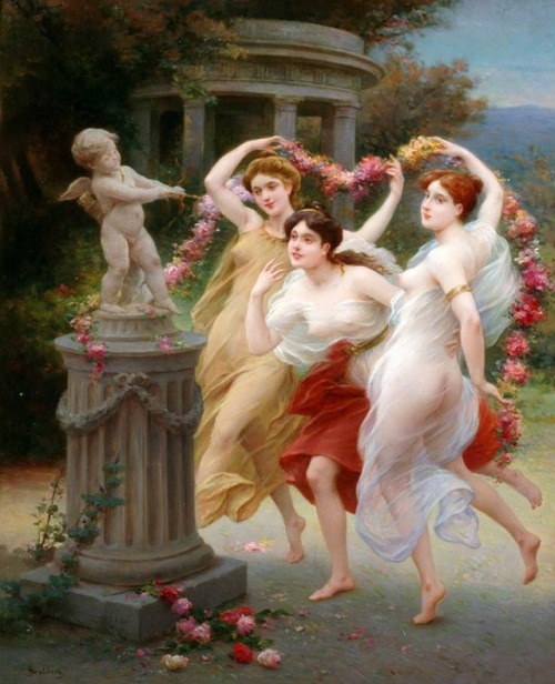 paintingsdaily:The Spring Dance. Jules Scalbert (French, 1851-1928).