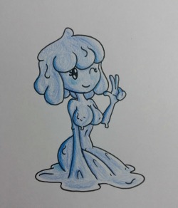 A coloured pencil sketch of Silia the Slime,