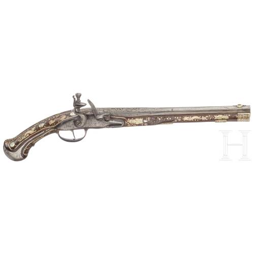 Bone and pearl inlaid flintlock pistol, Bohemia, circa 1700from Hermann Historica
