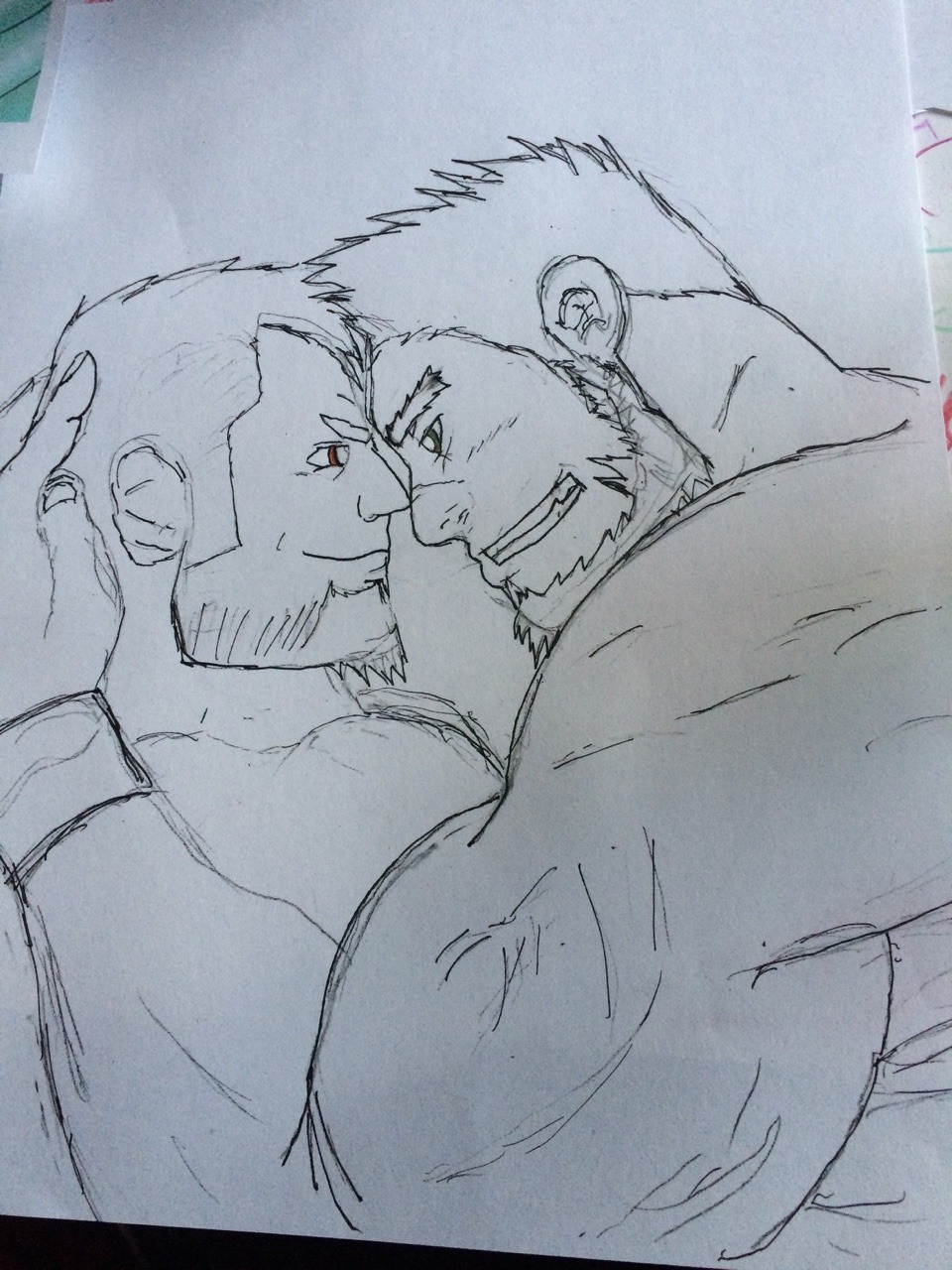 bara-detectives:  bara-detectives:  Work in progress.  Mick and John “Is you is