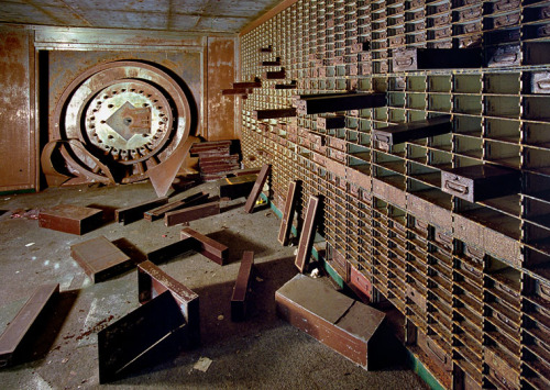 Pillaged safe/vault at the Office of Bagley and Clifford- National Bank of Detriot