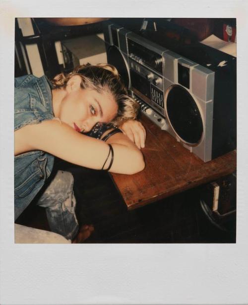 twixnmix:  Madonna Polaroids by Richard Corman, 1983.In June 1983, 24 year old Madonna was rising on the club charts with singles Everybody and Burning Up. Photographer Richard Corman captured pre-fame Madonna at home one month before the release of her