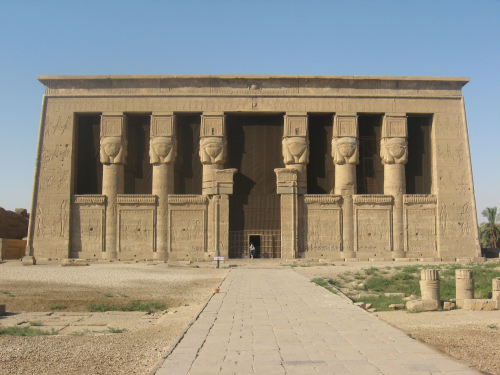 archatlas:      Temple of Hathor’s Perpetual Beauty Scattered throughout modern Egypt are many ancient temples which are famous for their splendor and historical significance. The perfect example of one of these breathtaking displays of luxury is the