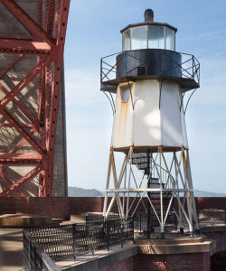 worldoflighthouses:  Fort Point Lighthouse, Fort Point, below Golden Gate Bridge, San Francisco, California, USA — Photographer: Frank Schulenburg. License: Creative Commons Attribution-Share Alike 3.0 Unported  
