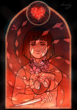 dazedogdraws: My entry for the stained glass art contest on the Undertale Amino :D Adding the lines took me so long ;_; Also wish I could have made it glow a bit more, though I didn’t knew how. 