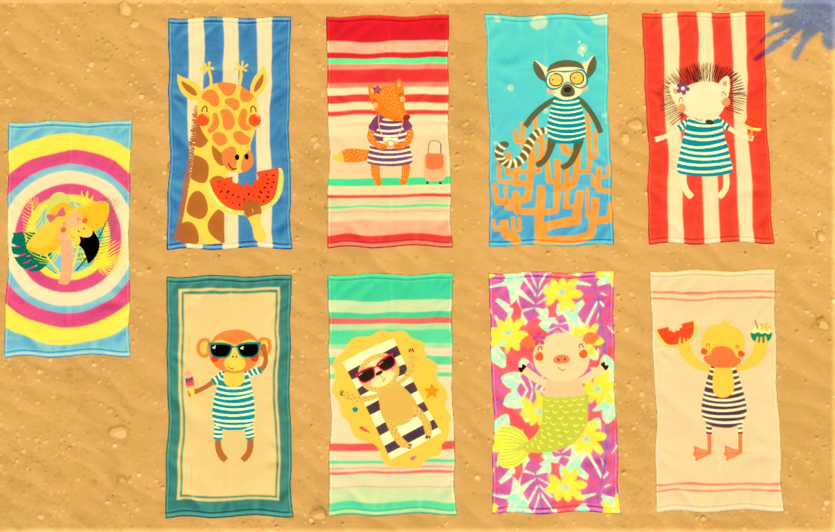 Sims 4 Maxis Match — Rethasim Sims 4 “beach Vibes” Kids Towel Set