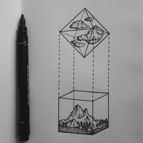 alucinori:  Octahedron representing Air and cube representing Earth ig: alucinori