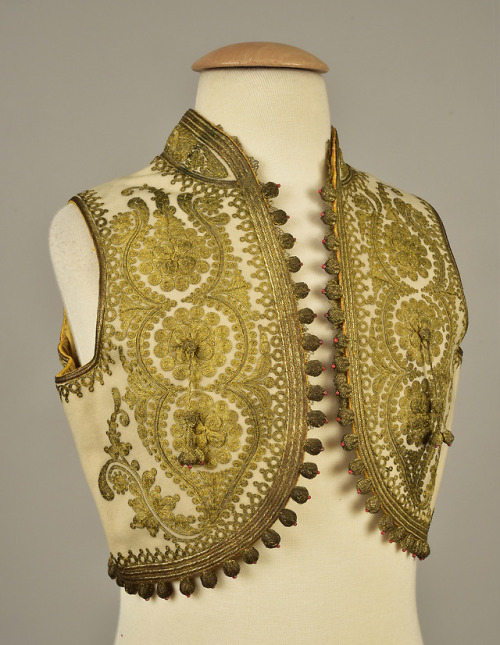 fripperiesandfobs:Ottoman cape and vest, 1890′sFrom Whitaker Auctions