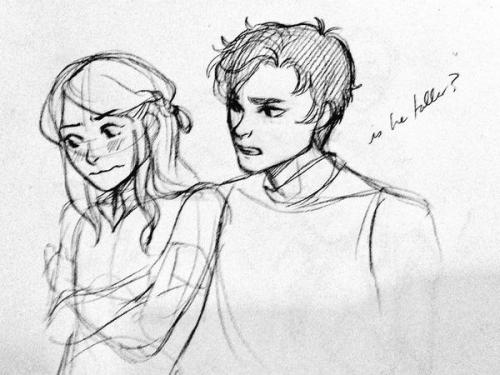 childofsquid:  vythefirst:  SKETCHESSSSS of childofsquid’s and my collab story about a prince and a knight who embark on a journey to find a princess for the prince to marry, but alas in the end the fall in love with each other. We literally only made
