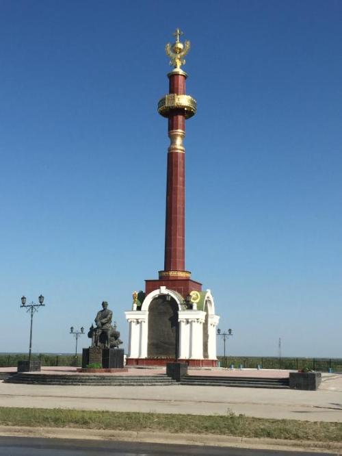 Monument to Petr Beketov in Yakutsk (Siberia), the founder ofYakutsk.Beketov was a Cossack who subju