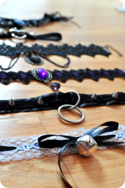Submissivefeminist:  Luna-Argenta:  My Collection Of Collars Is Coming Along Nicely.