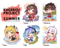 labjusticaholic:   heyo everyone, its new merch time ヽ(&gt;∀&lt;☆)ノ after a superrr busy week back to work i finally finished the whole set aaa ;v;;; kagepro is story about summer but we dont get to see our precious children in ‘normal’ summer