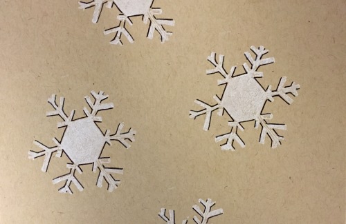 snowflake postcard made by me | block printed, then line drawn | sent to Rutledge, Georgia, December