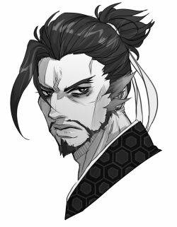 josukeban:  a hanzo for my homegirl @afearfulbride!!! those cheekbones tho damn boy 