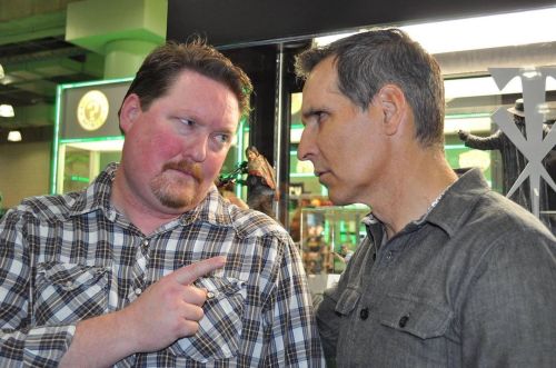 That one time at #toyfair where @toddmcfarlane and I got into discussion about articulation #toyfair