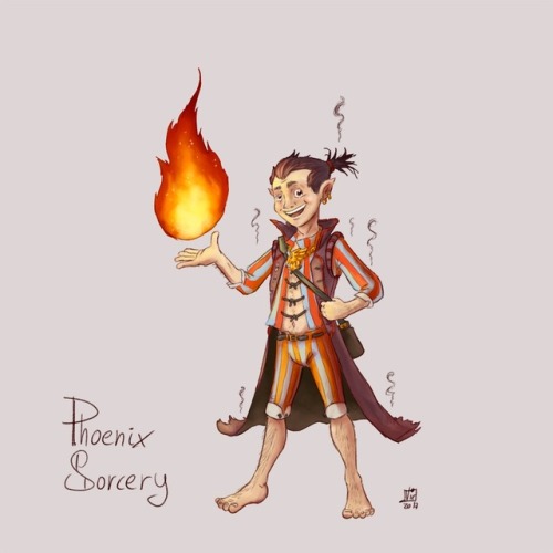 PHOENIX SORCERY (♂ halfling, lightfoot) Blessed by a powerful phoenix this bold halfling wields the 